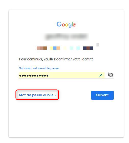Démarrer la procédure de récupération
