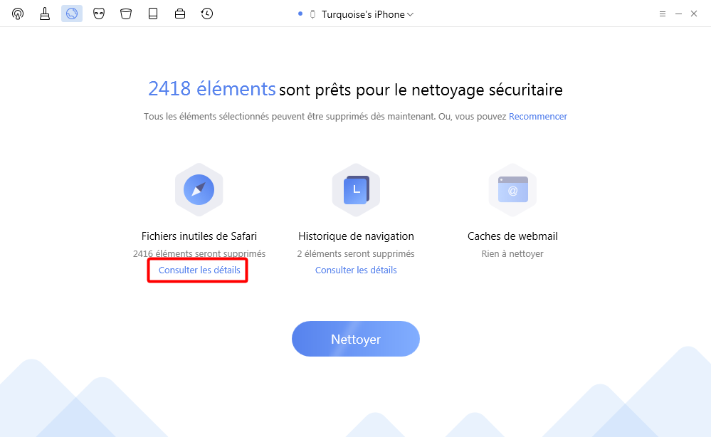 Libérer plus d'espace sur iPhone - étape 2