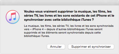 Fenêtre Pop-up d'iTunes