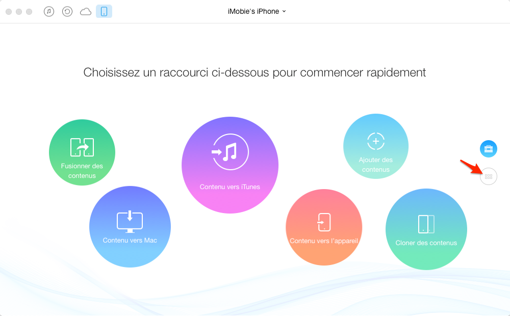 Importer des musiques iPhone vers Mac - étape 1