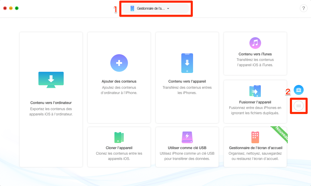 Transférer les photo d'iPhone vers Mac avec AnyTrans pour iOS - étape 1