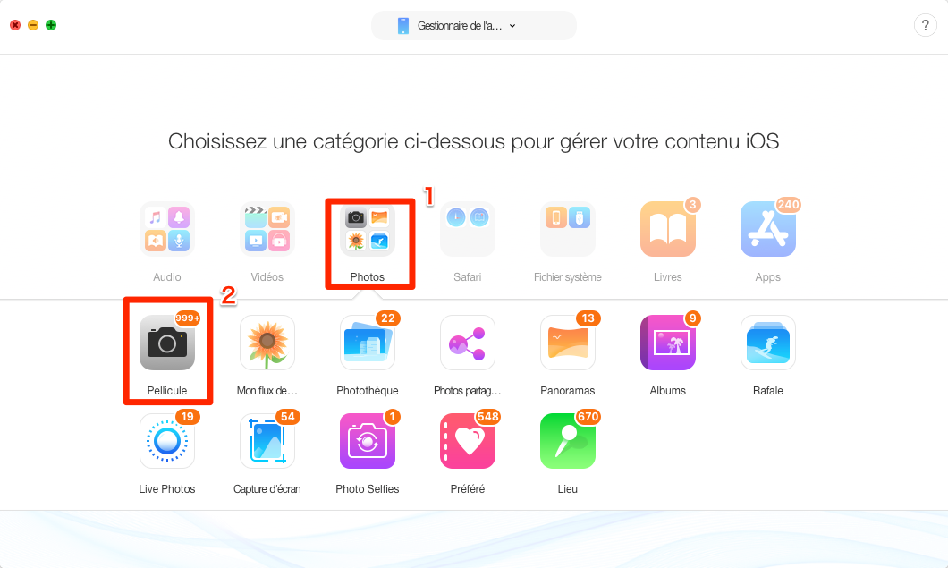 Comment importer les photos iPhone vers Mac – étape 2