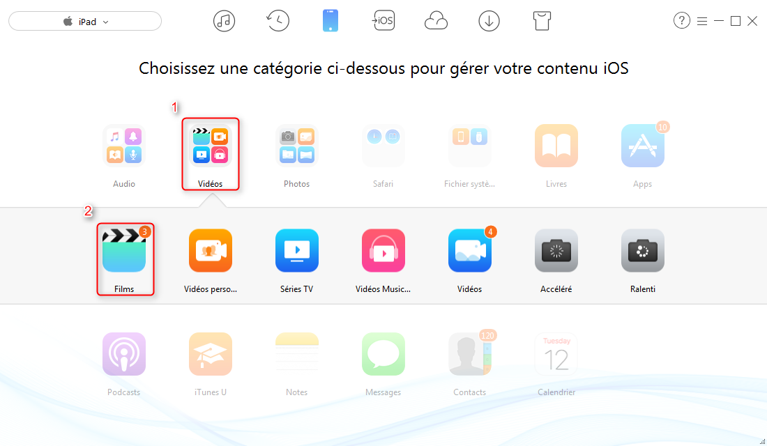 Comment transférer les vidéos de l'iPad vers l'ordinateur facilement - étape 2