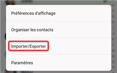 Cliquez sur Importer/Exporter