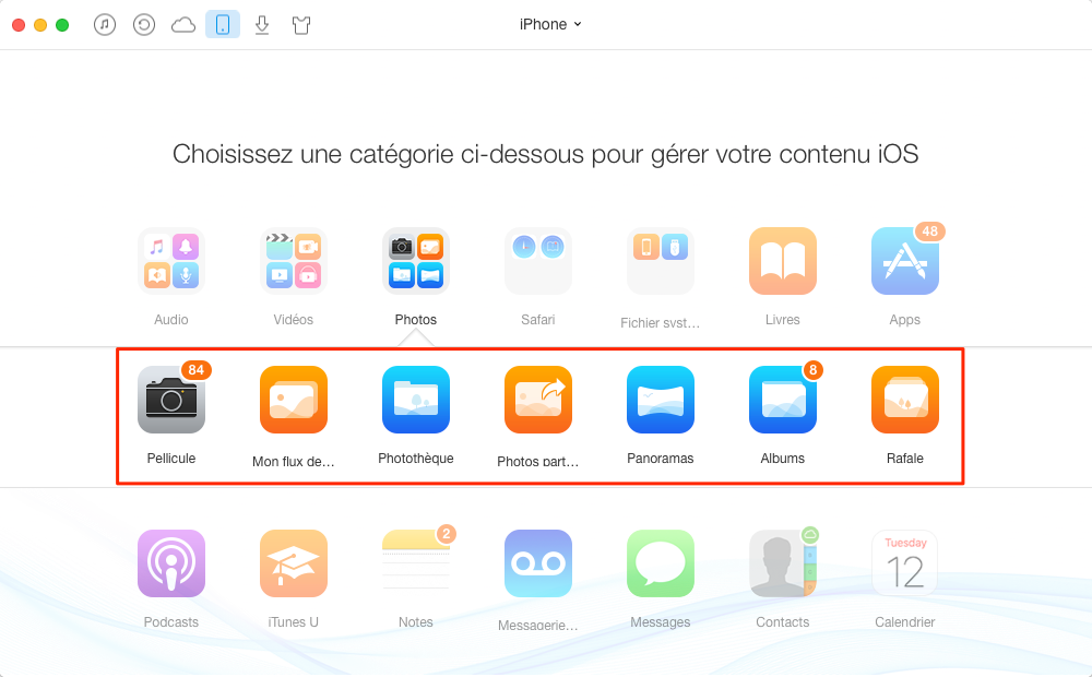 Importer les photos iPhone vers PC
