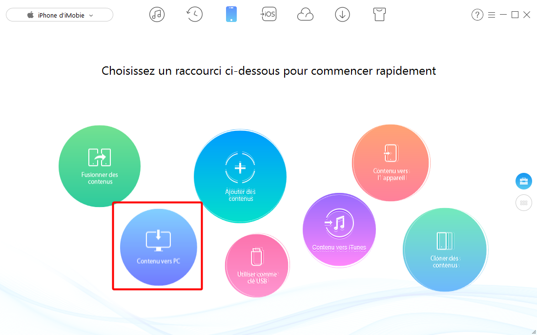 Importer photos iPhone vers PC – étape 1