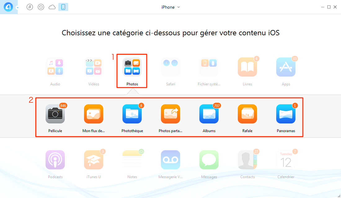 Comment transférer les photos iPhone SE vers PC – étape 1