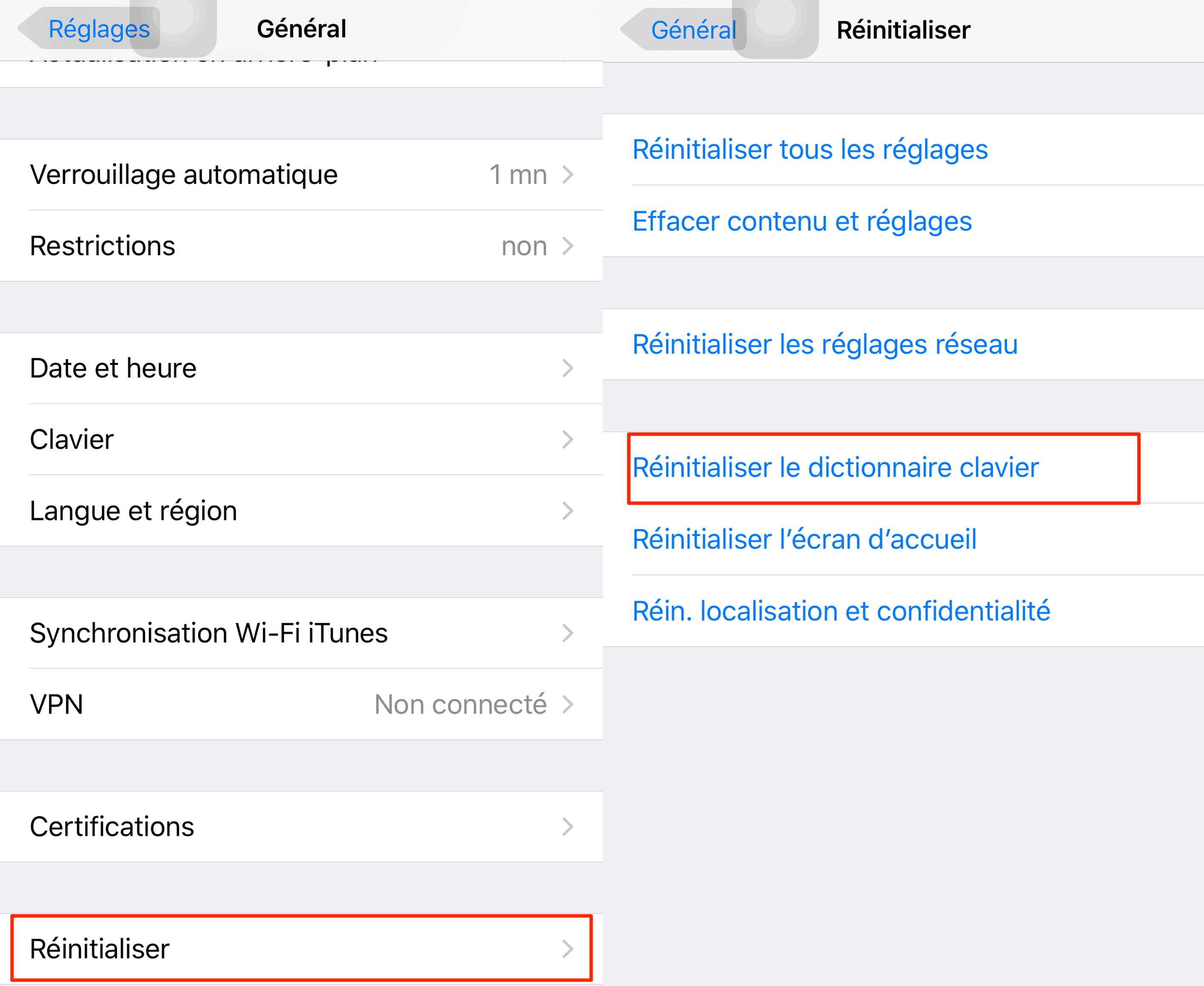 Remettre vos claviers sur iPhone/iPad