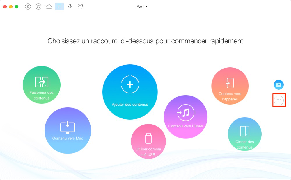 Impossible de lire des vidéos sur iPad à cause du manquez d'espace – étape 1