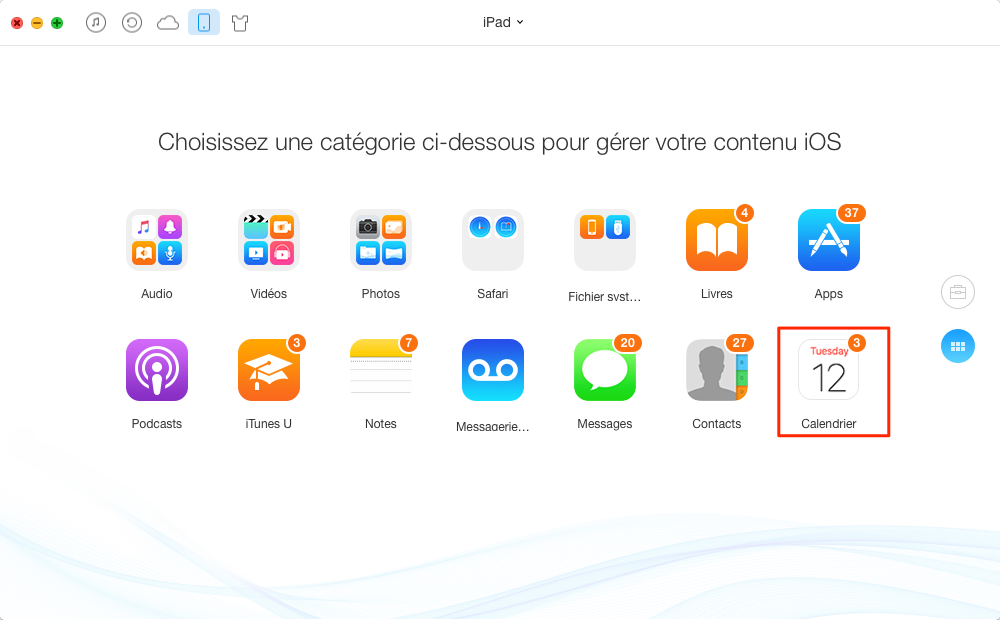 Imprimer les calendriers depuis votre iPad – étape 2