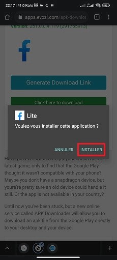 Installer APK Android