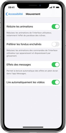 Réduire les animations