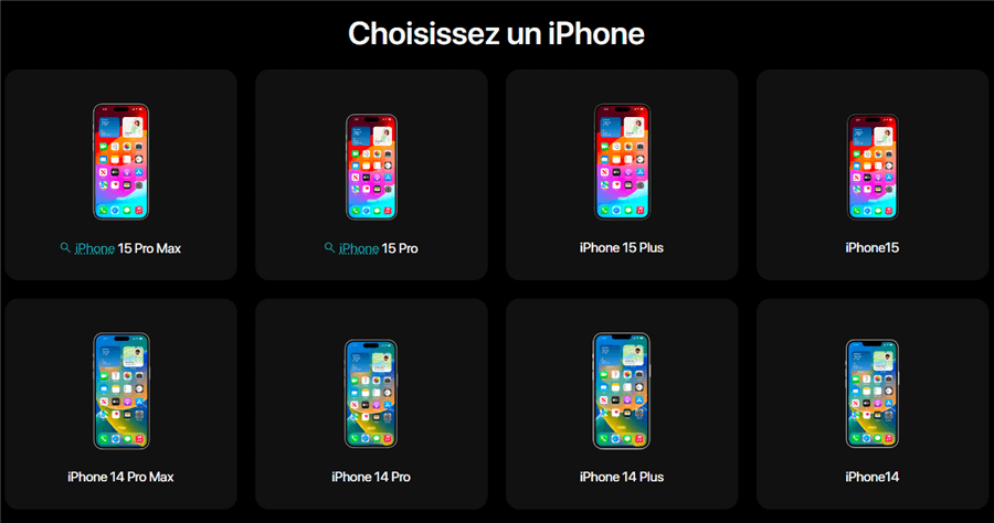 Choisissez votre modèle d'iPhone