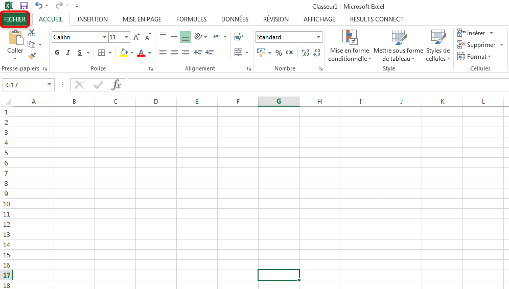 Lancement d’une page Excel