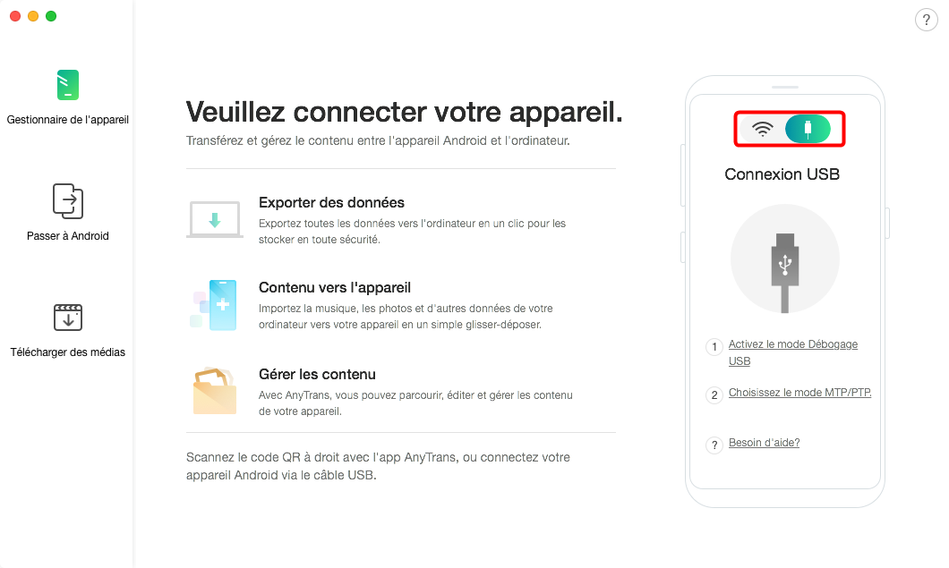 Démarrer AnyDroid sur l'ordinateur