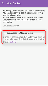 Sauvegarder Viber via Google Drive