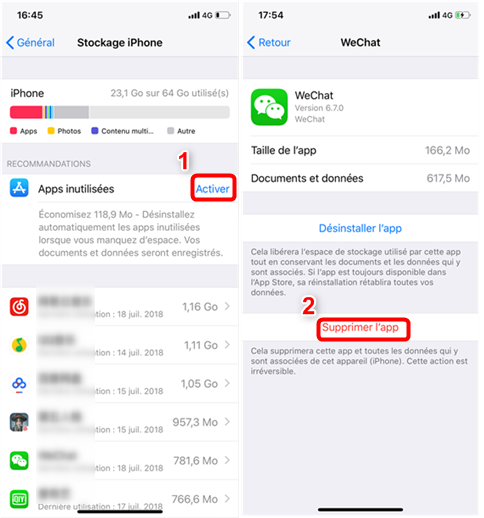 Libérer l’espace de stockage iPhone iOS 12/12.1.1
