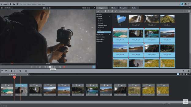 Interface Magix Movie Edit Pro