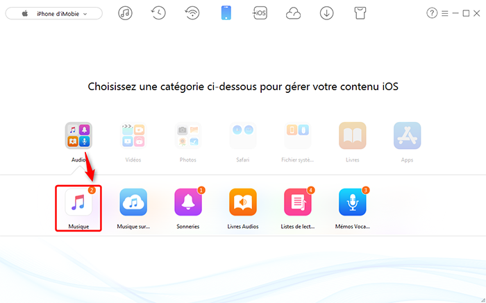 Comment mettre la musique sur iPhone 6/6s – étape 2