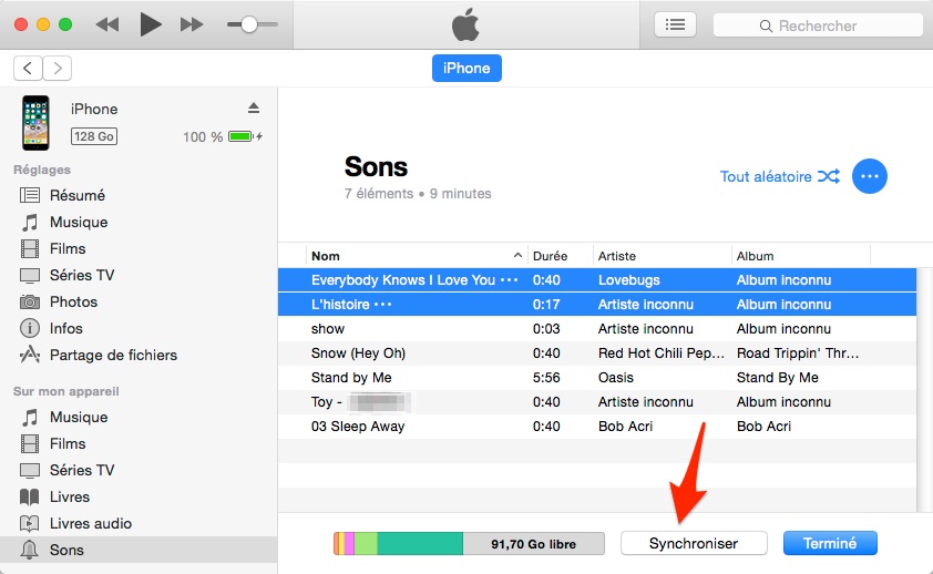 Mettre musique en sonnerie sur iPhone avec iTunes
