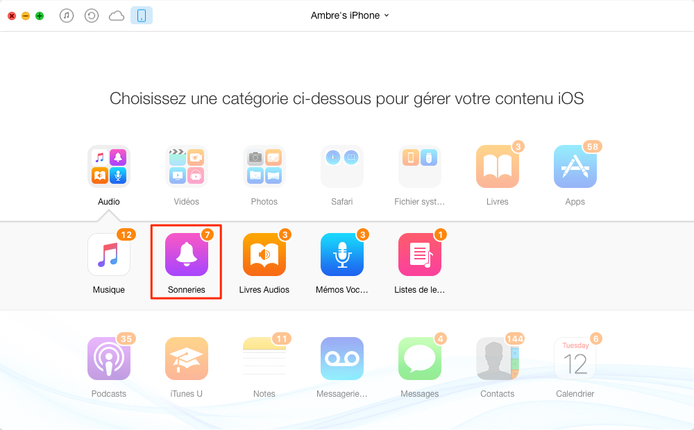 Mettre une chanson en sonnerie sur iPhone 5 - étape 2