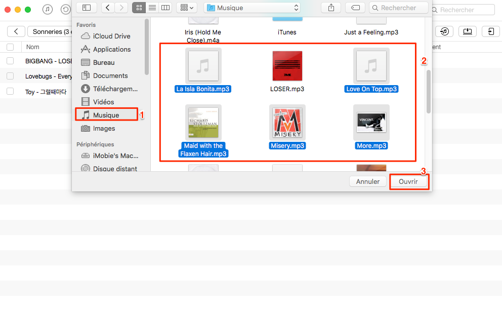 Comment ajouter une musique en sonnerie – étape 4