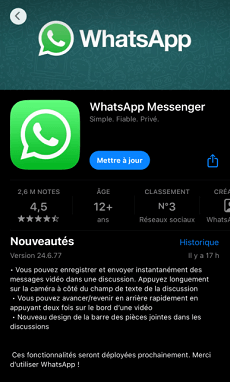 Mettre à jour WhatsApp​