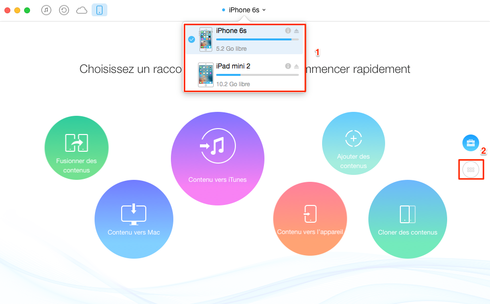 Transférer des photos d'un iPhone 6 vers iPad – étape 1