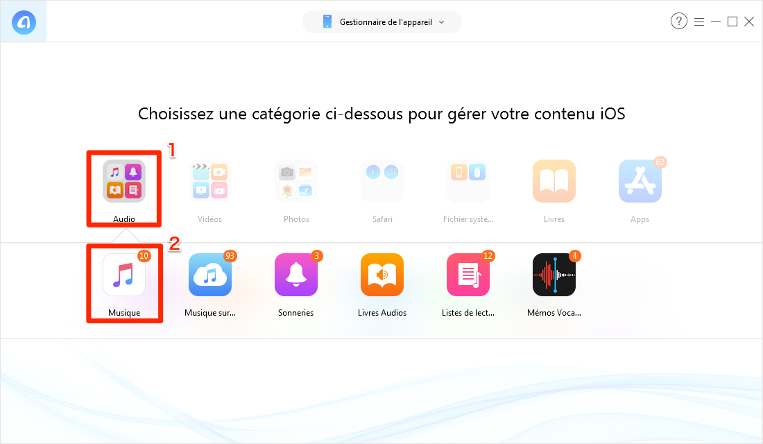 Comment transférer de la musique de l'iPhone à PC via AnyTrans pour iOS – étape 2