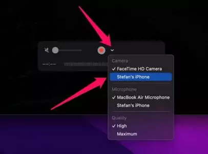 Page de réponse avec le nom de votre iPhone