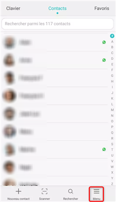 Accédez à l'application Contacts