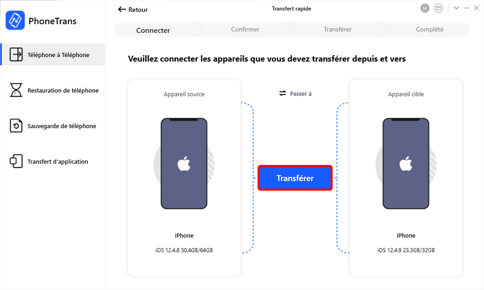 comment transfert données iphone vers iphone