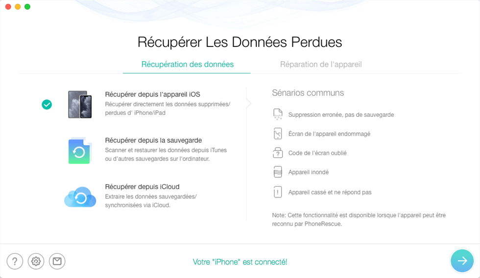 Récupération de données iPhone – PhoneRescue pour iOS