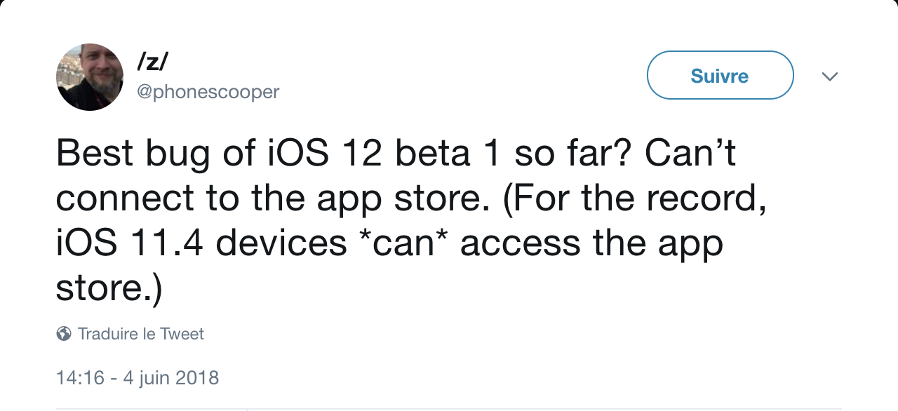 iOS 12/12.1.1 : Impossible de se connecter à l'App Store