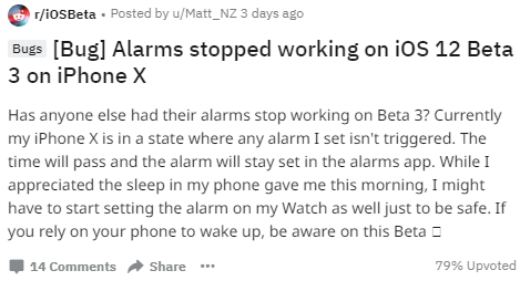 iOS 12/12.1.1 : Alarme ne fonctionne pas
