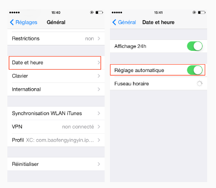 Problèmes iOS 10 – le temps n'est pas correct