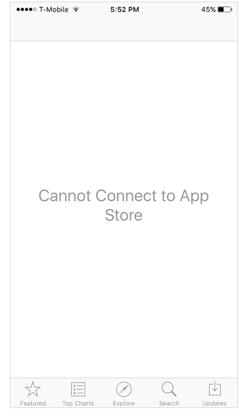 Problèmes d'iOS 10 - Problème de connexion à l'App Store