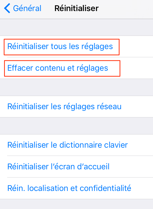 Effacer votre iPhone directement