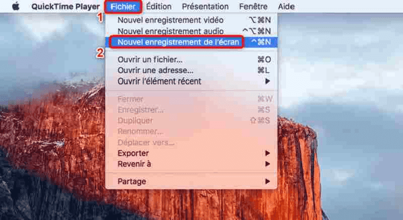 Lancement de l’enregistrement d’écran sur Mac