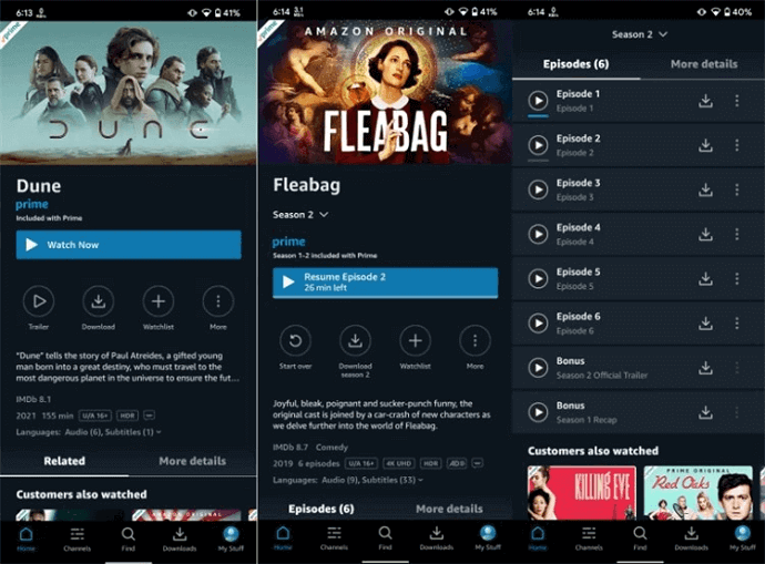Rechercher les vidéos sur Amazon Prime