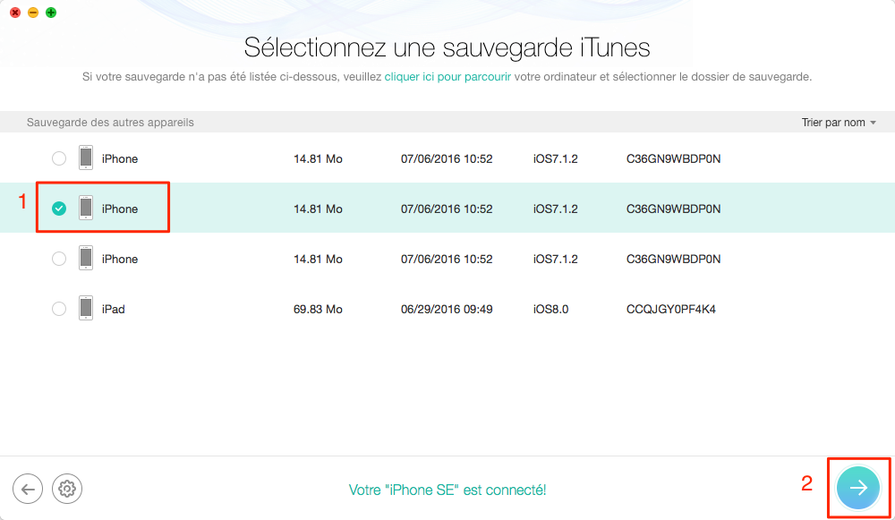 Comment récupérer les éléments Calendriers depuis iTunes – étape 3