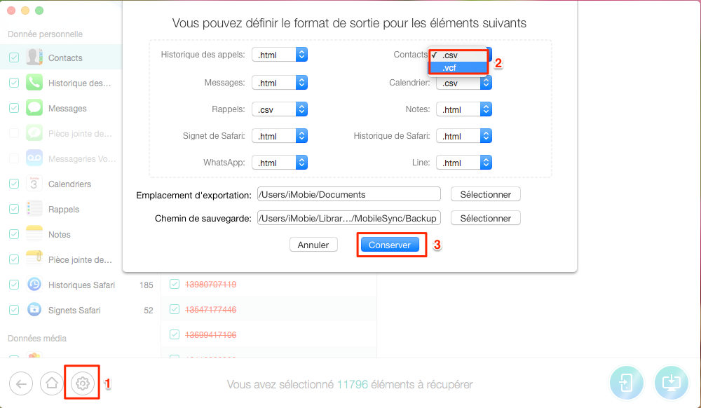 Retrouver des contacts supprimés iPhone 7 (Plus) avec PhoneRescue pour iOS