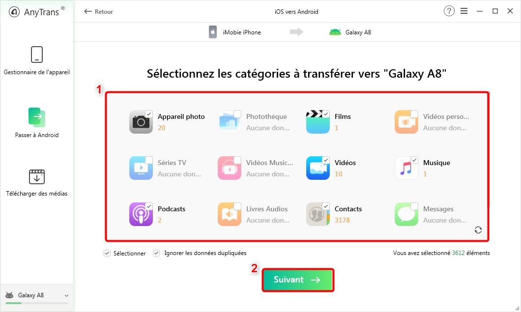 comment recuperer les donnees android sur iphone