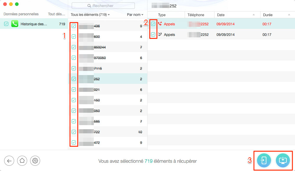 Récupérer l'historique des appels d'iPhone SE – étape 4