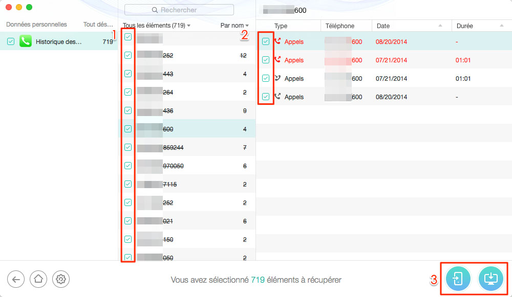 Comment récupérer l'historique des appels d'iPhone 7 – étape 4