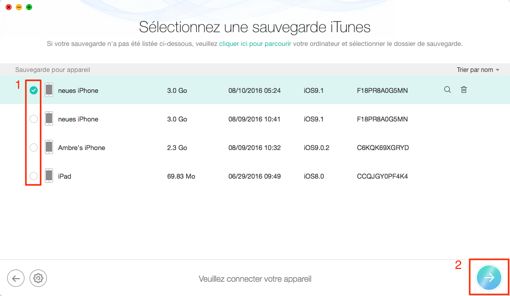 Retrouver l'historique Safari depuis sauvegarde iTunes – étape 3