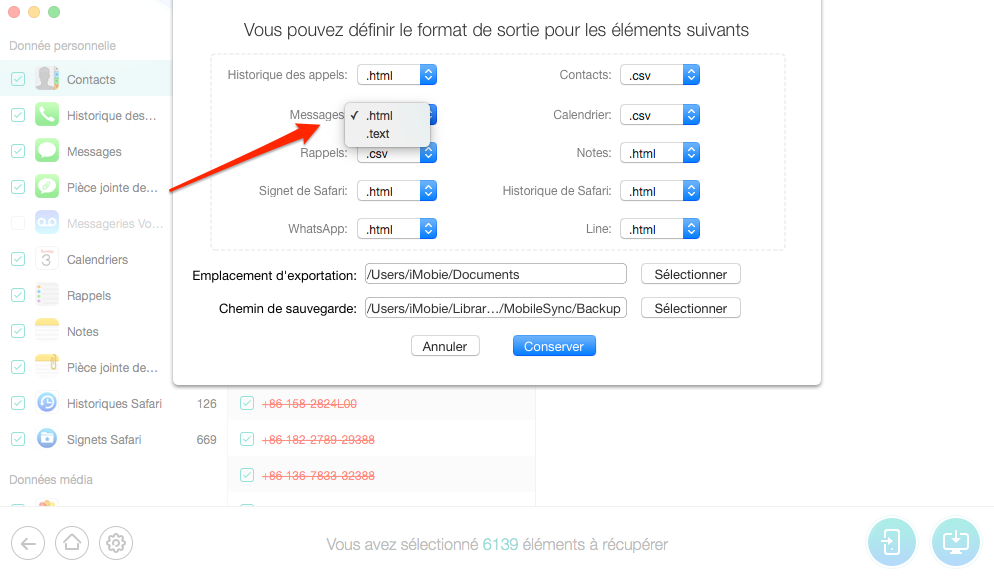 Décider le format des messages