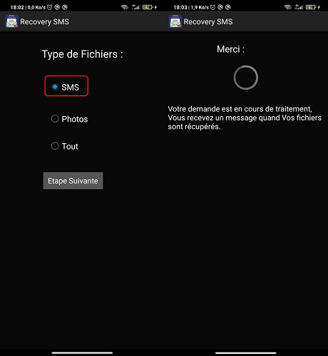 Récupérer message vocal via application tierce