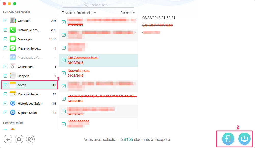 Récupérer les notes sur iCloud
