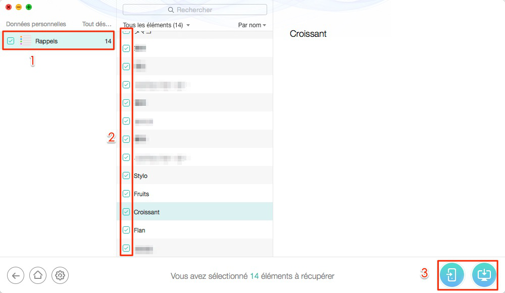 Moyen facile à récupérer les rappels d'iPhone – étape 5